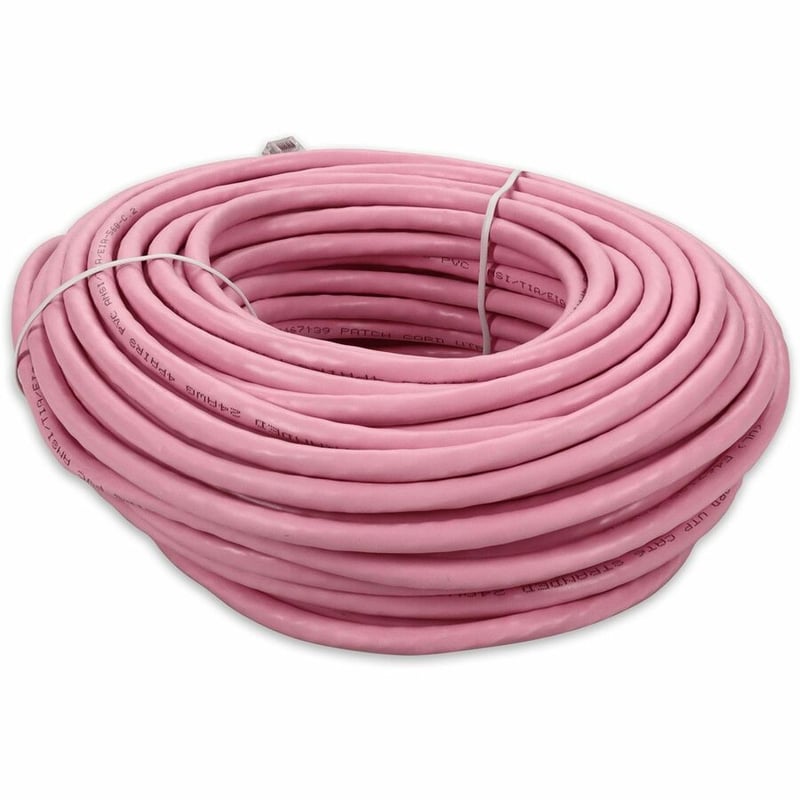 AddOn 98ft Pink CAT 6 PVC Ethernet Cable Snagless Bubble Boot RJ-45 M/M - Thumbnail 4