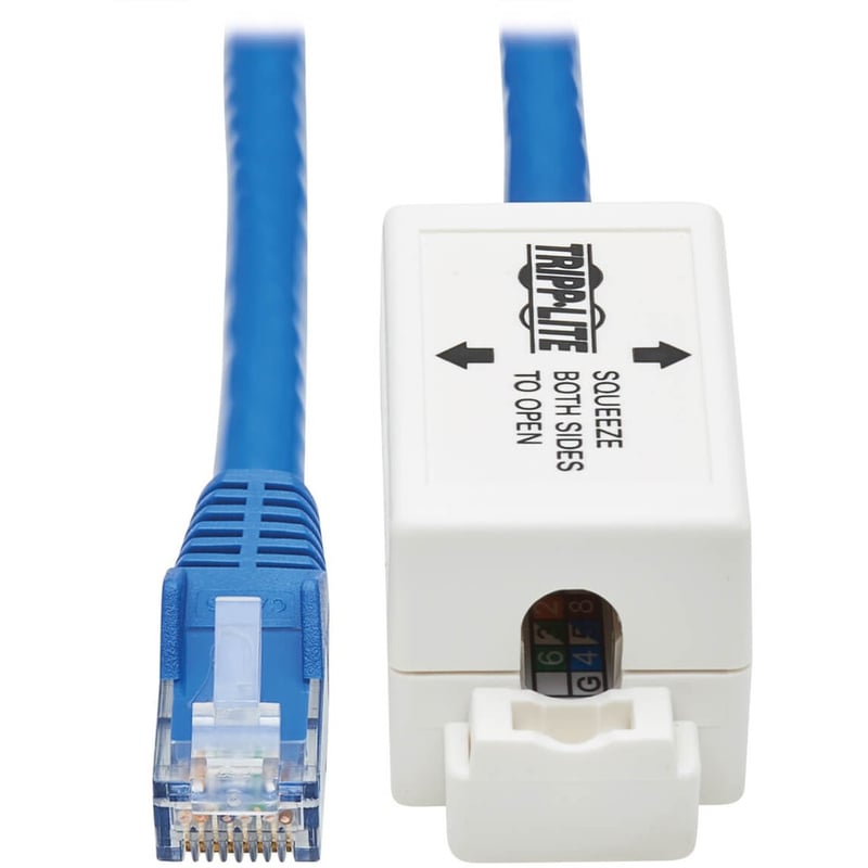 Eaton Tripp Lite Series Cat6 Junction Box Cable Assembly - Surface Mount, Unshielded, PoE+, RJ45/110 Punchdown, 18-in. (45.72 cm), Blue, TAA - Thumbnail 1