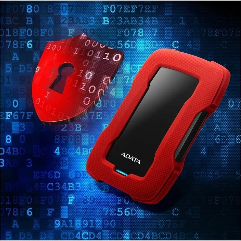 Adata HD330 AHD330-1TU31-CRD 1 TB Portable Hard Drive - External - Red - Thumbnail 2