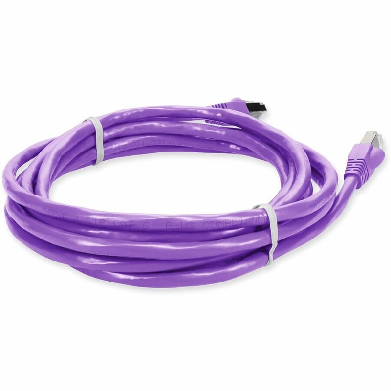 AddOn 1ft Violet CAT 6 Shielded PVC Ethernet Cable Snagless Easy Clear Boot RJ-45 M/M - Thumbnail 5