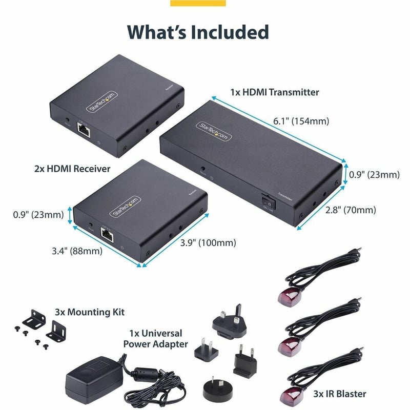 2-PORT HDMI EXTENDER/SPLITTER - 1X2 HDMI OVER ETHERNET KIT - Thumbnail 5