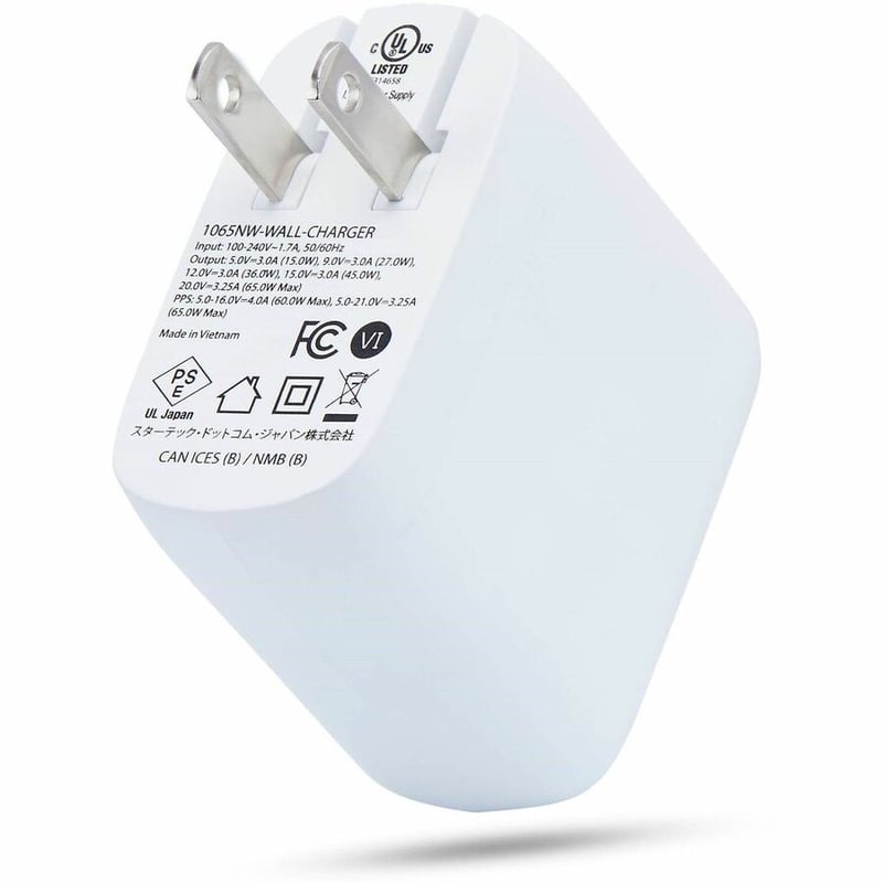65W USB-C LAPTOP CHARGER GAN WITH POWER ADAPTER BRICK - Thumbnail 2