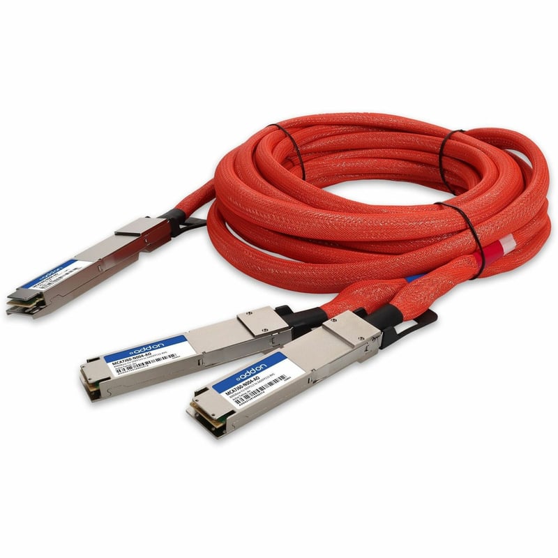 AddOn Mellanox® MCA7J60-N004 Compatible TAA 800GBase-CU OSFP112 to 2xOSFP112-RHS Direct Attach Cable (Active Twinax, 4m, Infiniband) - Thumbnail 1