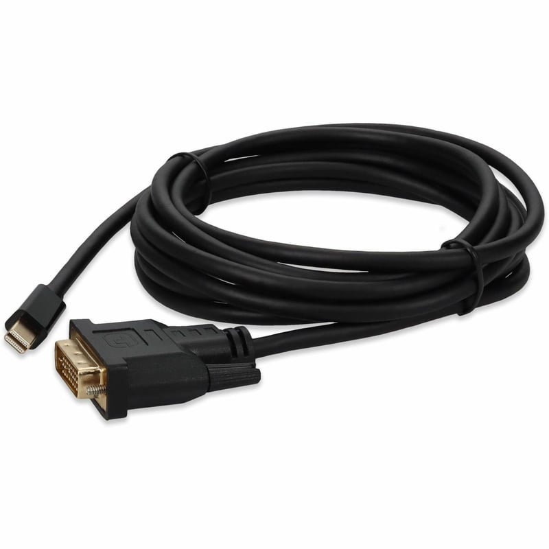 AddOn 10ft (3.1m) Mini-DisplayPort Male to DVI-D (24+1pin) Male Black Adapter Cable, up to 1080P, 60Hz - Thumbnail 1