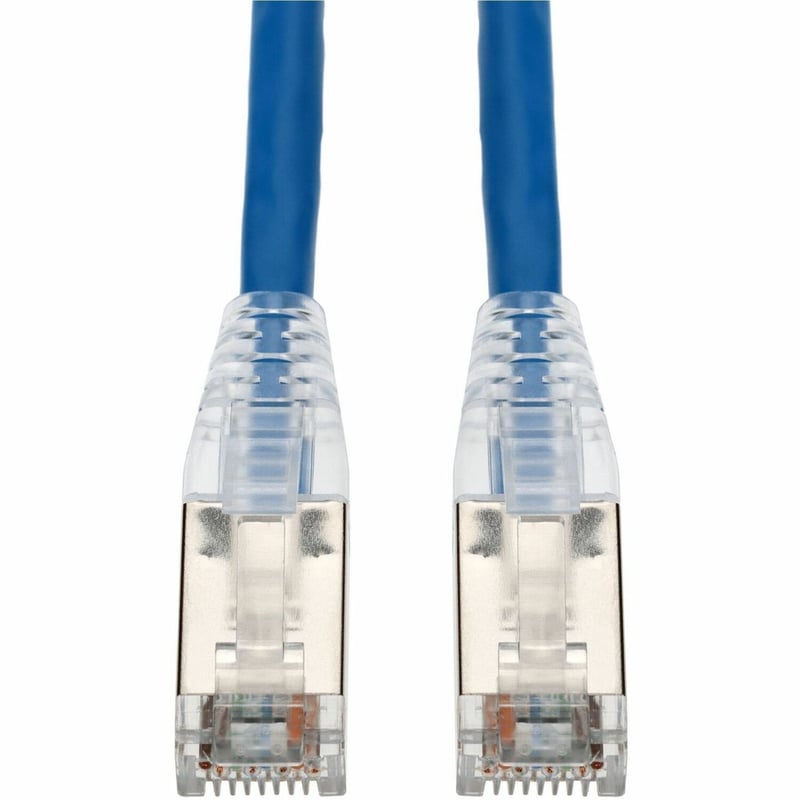 AddOn 160ft Blue CAT 6A Shielded PVC Ethernet Cable Snagless Easy Clear Boot RJ-45 M/M - Thumbnail 1
