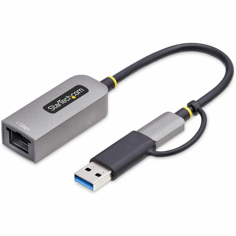 USB-C TO ETHERNET ADAPTER WITH USB-A DONGLE 6IN 15CM CABLE - Thumbnail 2