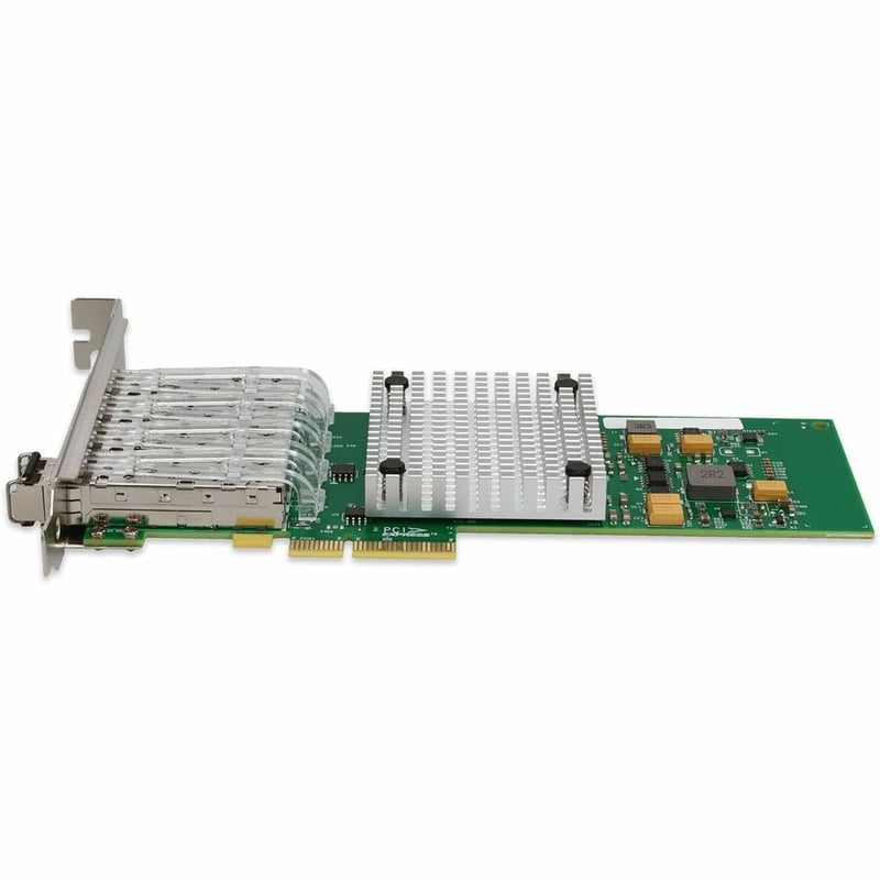 AddOn Intel I350F4 Comparable 1Gbs Quad SFP Port Network Interface Card with 4 1000Base-SX SFP Transceivers - Thumbnail 2