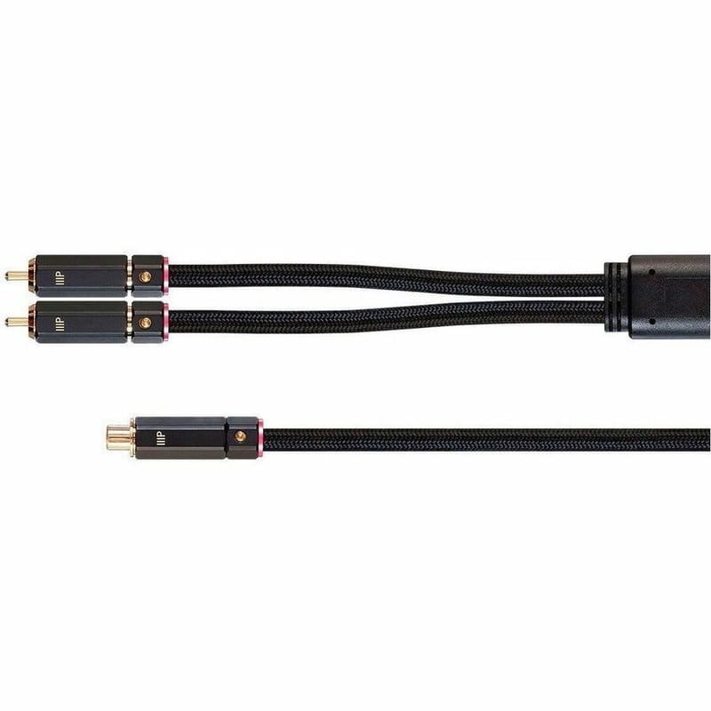 MONOPRICE ONIX SERIES - 2-MALE TO 1-FEMALE RCA Y-ADAPTER_ 12IN_ BLACK - Thumbnail 2