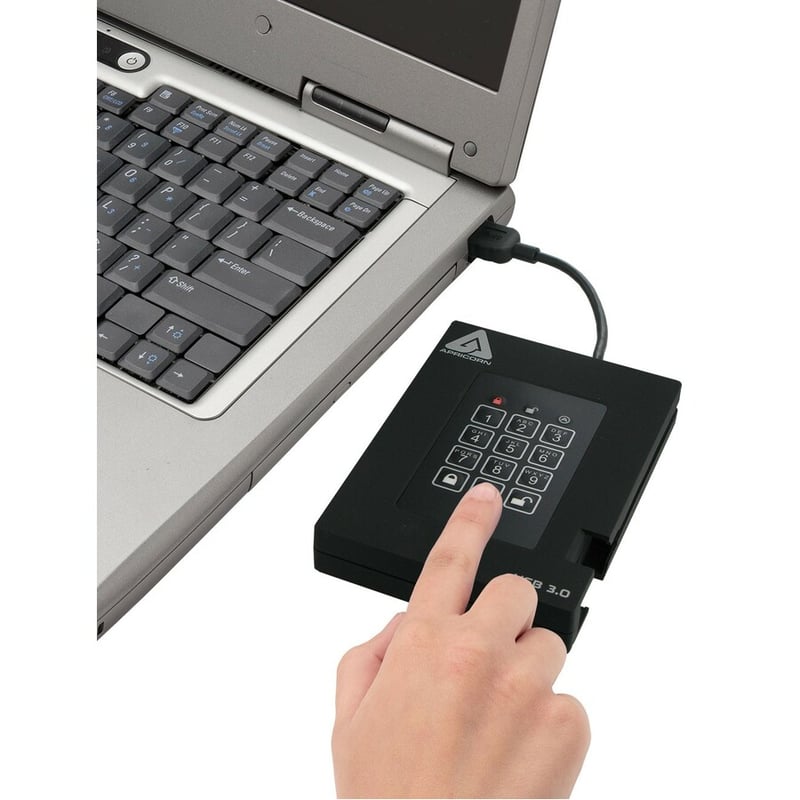 Apricorn Aegis Padlock A25-3PL256-1000F 1 TB Portable Rugged Hard Drive - External - Thumbnail 2