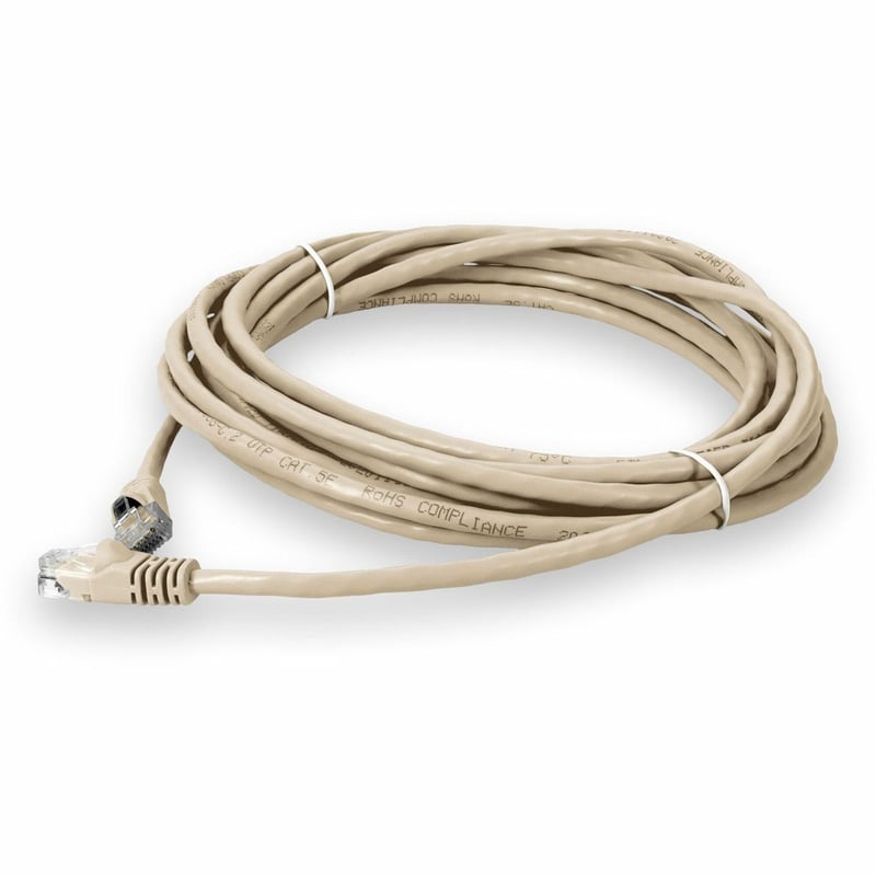 AddOn 50ft Beige CAT 5E PVC Ethernet Cable Snagless Bubble Boot RJ-45 M/M - Thumbnail 1