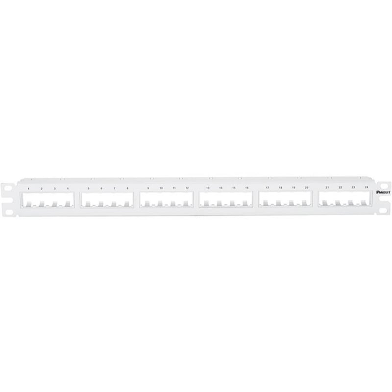 PanNet Mini Com 24-port Modular Flush Mount Patch Panel in White, (1RU) - Thumbnail 1