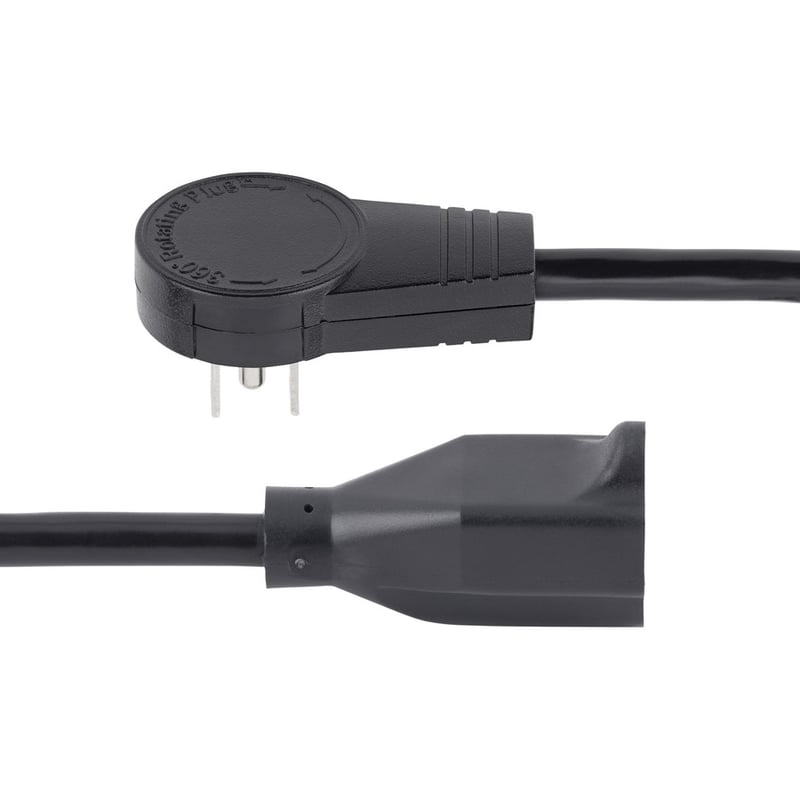 StarTech.com 10ft Power Extension Cord, Rotating Flat Plug Extension Cord, NEMA 5-15P to NEMA 5-15R Cable, 16 AWG, 125V/15A, UL Certified - Thumbnail 3