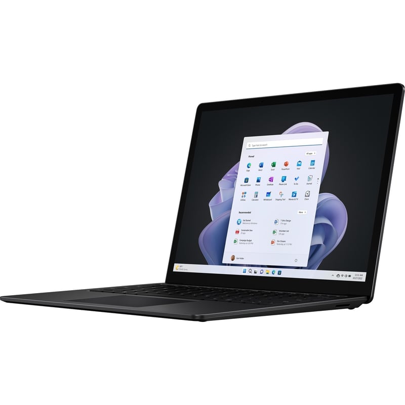 Microsoft Surface Laptop 5 13.5" Touchscreen Notebook - 2256 x 1504 - Intel Core i5 12th Gen i5-1245U 1.60 GHz - Intel Evo Platform - 8 GB Total RAM - 512 GB SSD - Matte Black - Thumbnail 1
