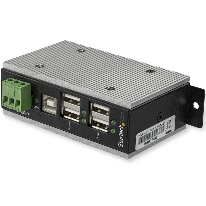 StarTech.com 4 Port USB 2.0 Hub - Metal Industrial USB Hub (USB-A to 4x USB-A) - Mountable, ESD/Surge Protection - Extended Operating Temp - Thumbnail 1