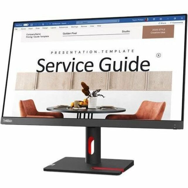 Lenovo ThinkVision S24i-30 24" Class Full HD LED Monitor - 16:9 - Raven Black - Thumbnail 2