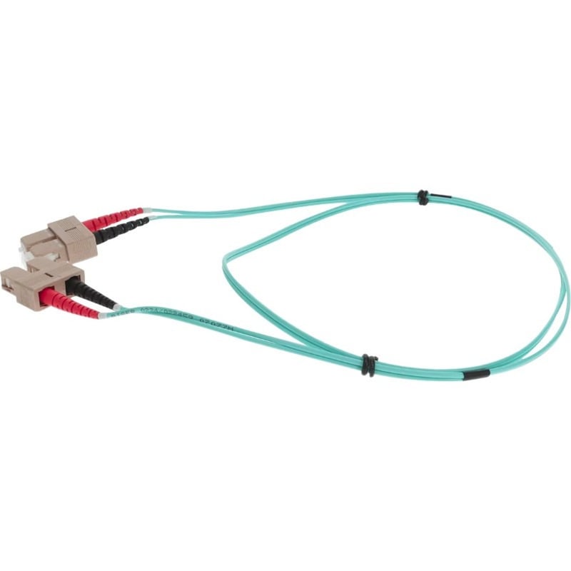AddOn 1m SC to SC Aqua OM4 Duplex OFNR (Riser-Rated) TAA Fiber Patch Cable - Thumbnail 2