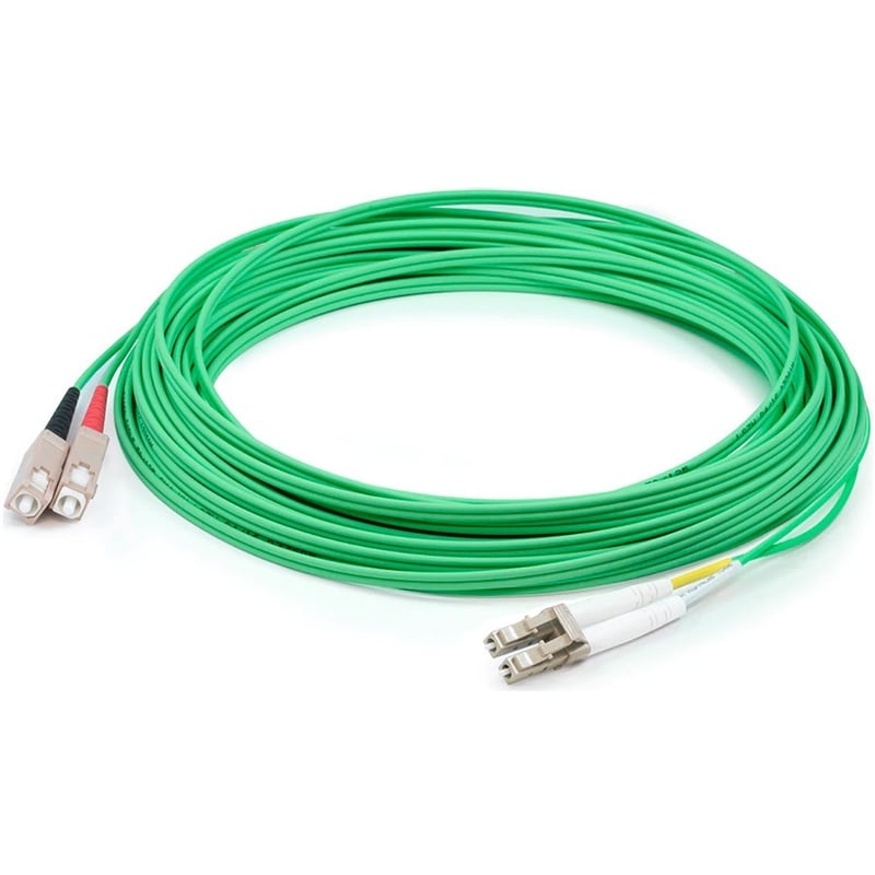 AddOn 3m SC to LC Green OM1 Duplex OFNR (Riser-Rated) MMF Fiber Patch Cable