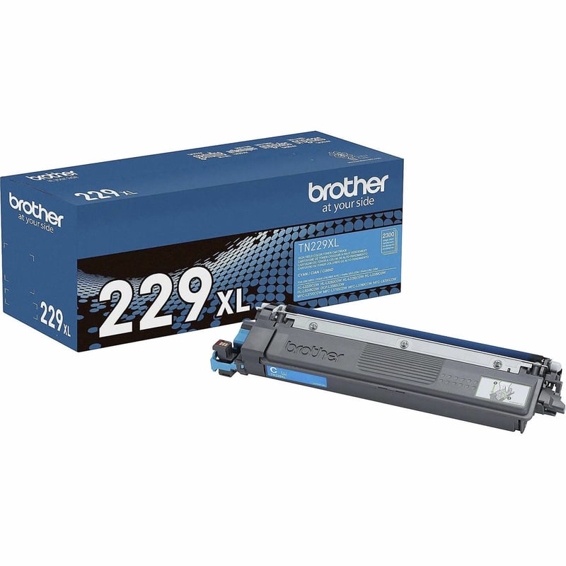 Brother Genuine TN229XLC High-yield Cyan Toner Cartridge - Thumbnail 1