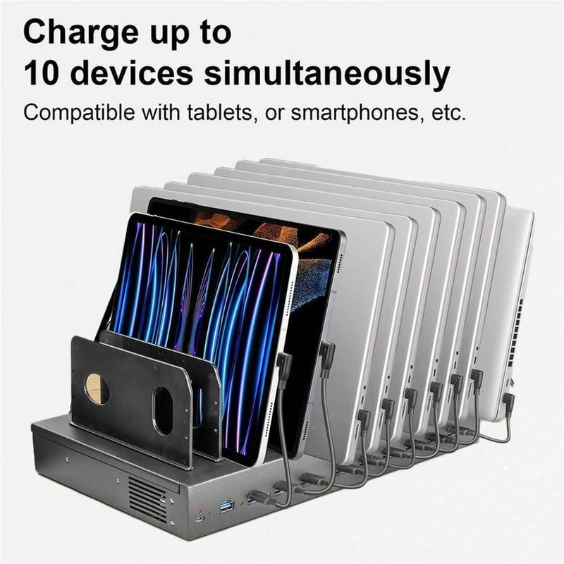 10PORT CHARGING DOCK USBC 350W USB-C 35W PER PORT CHARGER BLACK - Thumbnail 4