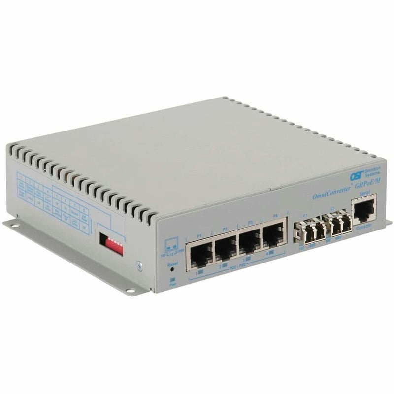 GIGABIT 60W POE MEDIA CONVERTER 4X 10/100/1000T TO 2X LC MM 550M DC