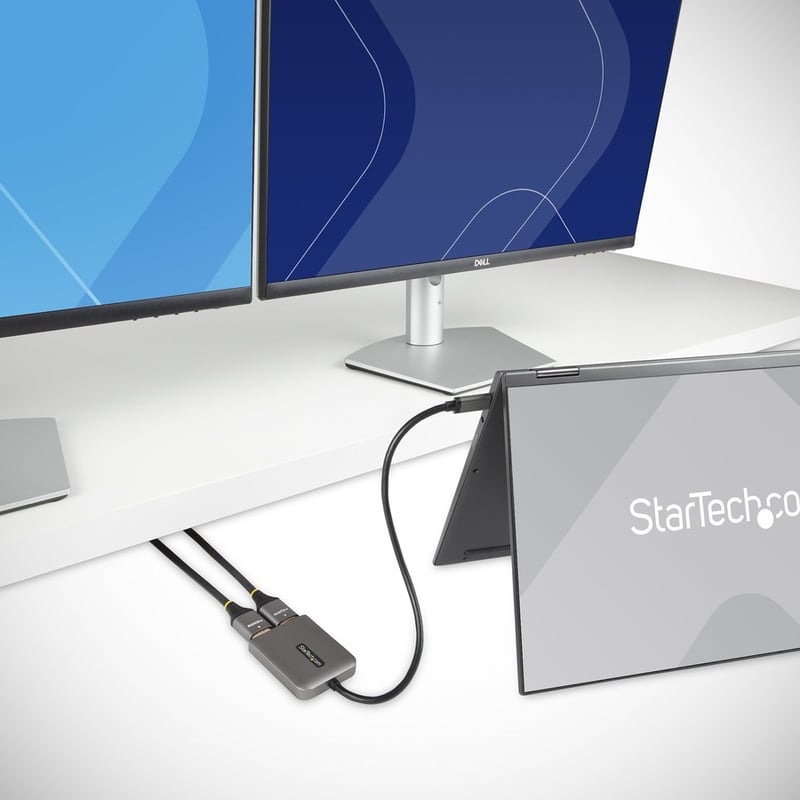 StarTech.com USB-C to Dual HDMI Adapter, USB Type-C Multi-Monitor MST Hub, Dual 4K 60Hz HDMI Laptop Display Extender / Splitter, Windows - Thumbnail 3