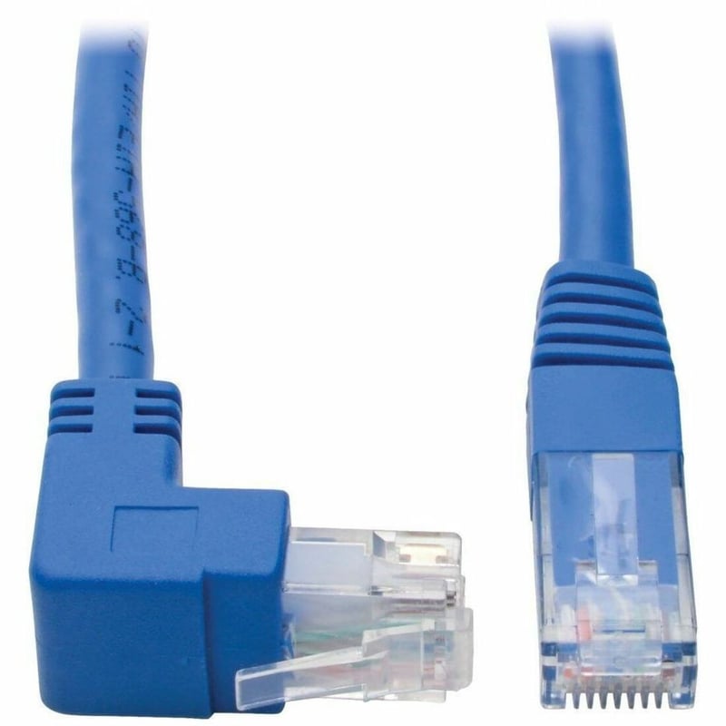 Eaton Tripp Lite Series Up-Angle Cat6 Gigabit Molded UTP Ethernet Cable (RJ45 Right-Angle Up M to RJ45 M), Blue, 1 ft. (0.31 m) - Thumbnail 1