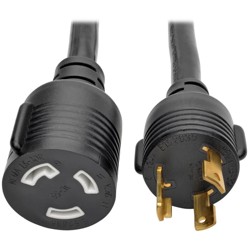 Eaton Tripp Lite Series Power Extension Cord, NEMA L5-30P to NEMA L5-30R- Heavy-Duty, 30A, 125V, 10 AWG, 10 ft. (3.05 m), Black, Locking Connectors - Thumbnail 1