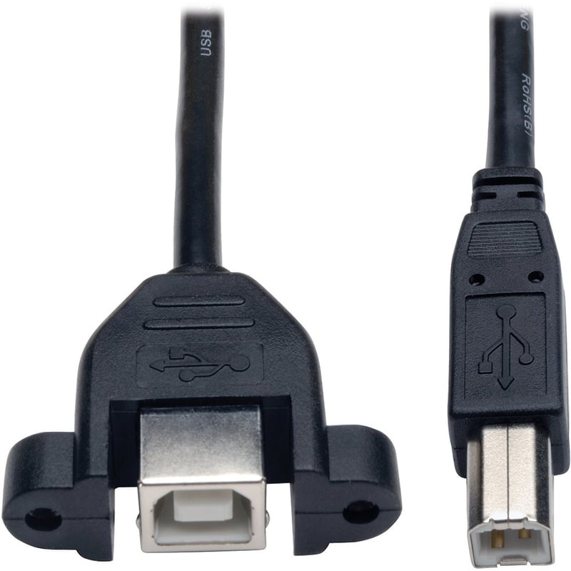 Tripp Lite by Eaton 1ft Panel Mount USB 2.0 Extension Cable USB B to Panel Mount B Male / Female - Thumbnail 1