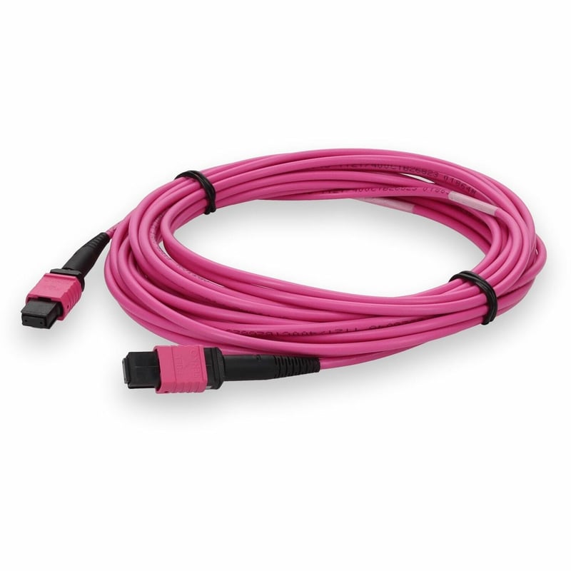 AddOn 2m MPO/UPC to MPO/UPC Magenta OM4 OFNR (Riser-Rated) 12-Strand Fiber Patch Cable - Thumbnail 1