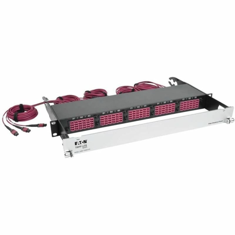 Tripp Lite by Eaton 40/100Gb Fiber Breakout Patch Panel 40Gb to 4 x 10Gb 100Gb to 4 x 25Gb 15 MTP QSFP to 60 LC Duplex OM4 50/125 Multimode Ports 1U - Thumbnail 1