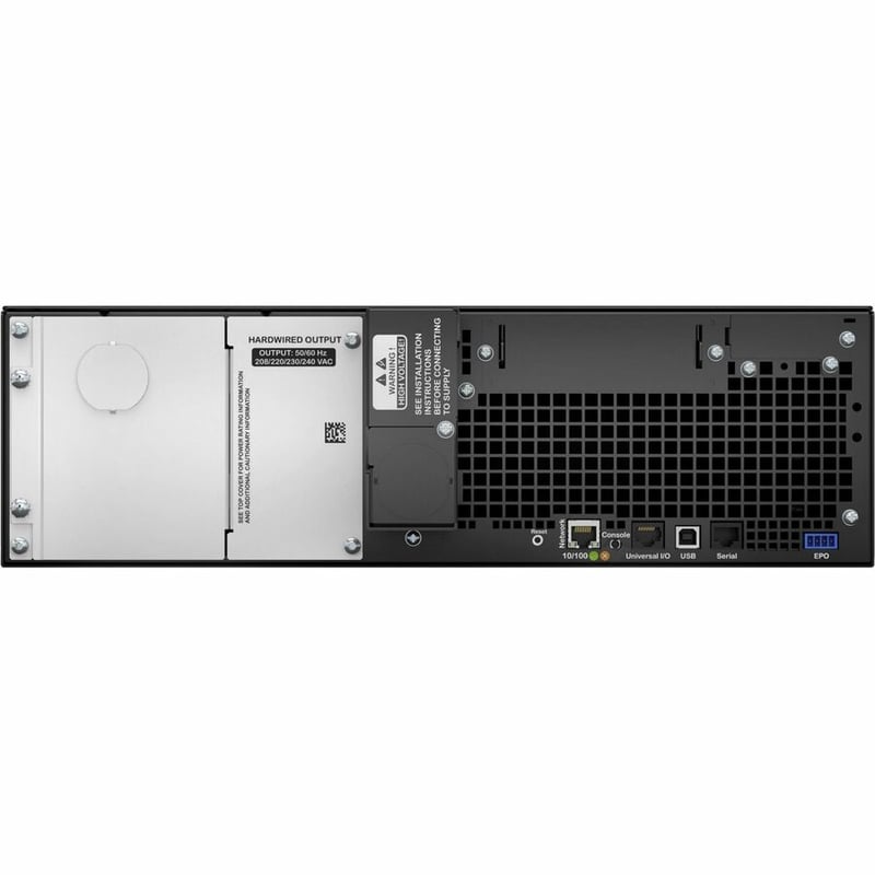 APC Smart-UPS On-Line, 5kVA, Rackmount 3U, 208V/230V, Hard wire 3-wire(2PH+G)+3-wire(H+N+E)+3-wire(H+N+G) outlets, Network Card+SmartSlot, W/ rail kit
