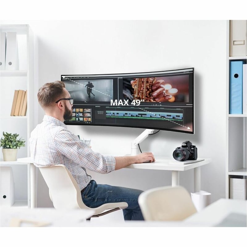 SIIG Single Heavy Duty 34"- 49" Monitor Arm with Easy Top Mounting - Weight Between 22 to 44 lbs - Thumbnail 3
