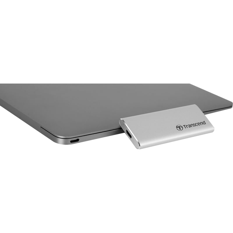 Transcend ESD240C 240 GB Portable Solid State Drive - External - SATA - Silver - Thumbnail 4