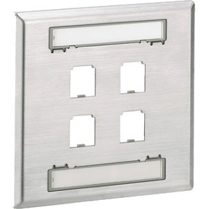 FACEPLATE 4PT DOUBLE CLASSIC S-STEEL EA