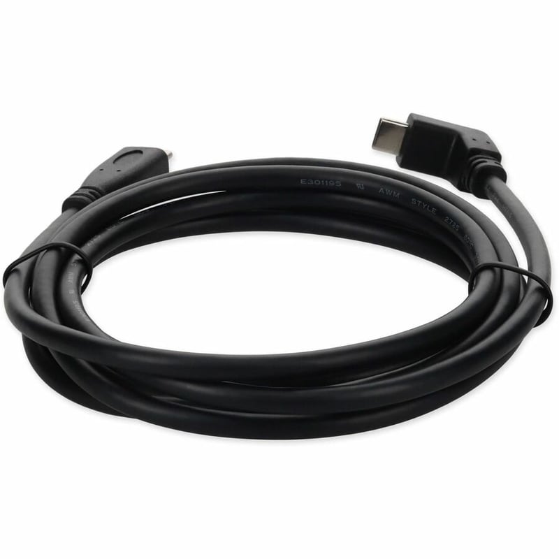 6ft (2m) USB-C 3.1 (Male) to USB-C 3.1 (Male) Right Angled Black Cable - Thumbnail 4