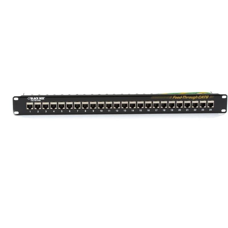 Black Box CAT6 Patch Panel - Feed-Through, 1U, Shielded, 24-Port - Thumbnail 2