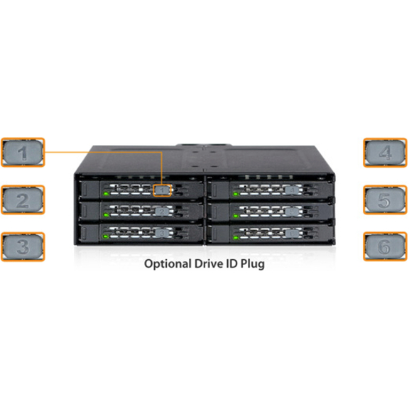 Icy Dock ToughArmor MB608SP-B Drive Enclosure for 5.25" - Serial ATA/600 Host Interface Internal - Black