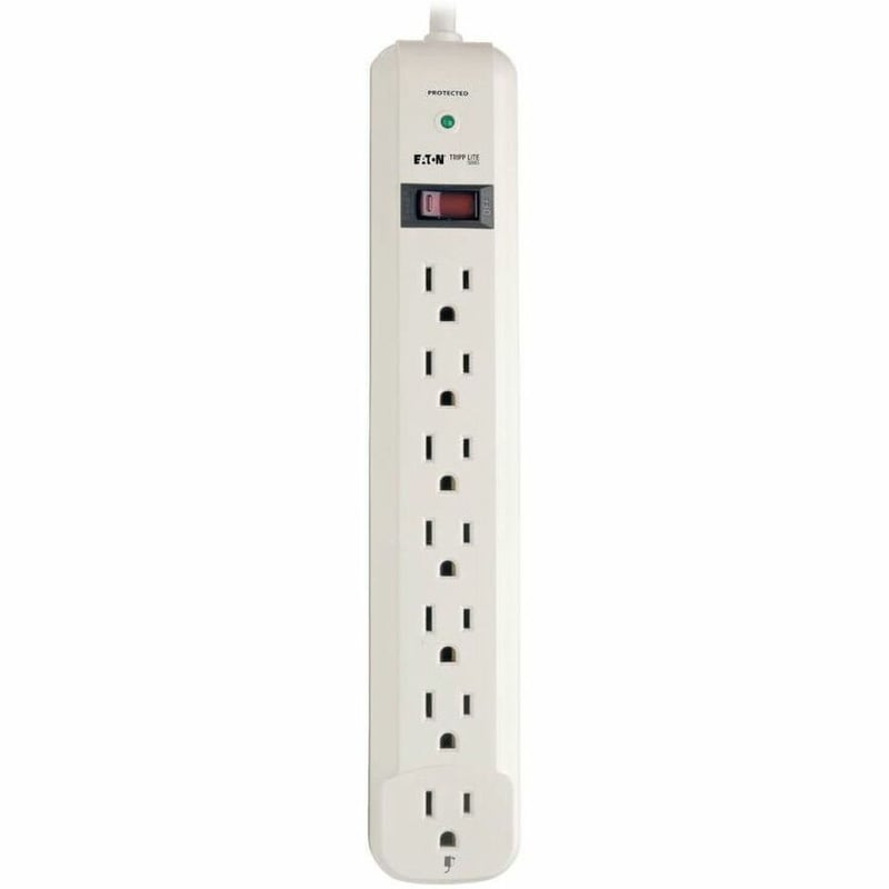 Tripp Lite by Eaton Protect It! 7-Outlet Surge Protector 25 ft. Cord 1080 Joules Diagnostic LED Light Gray Housing - Thumbnail 4