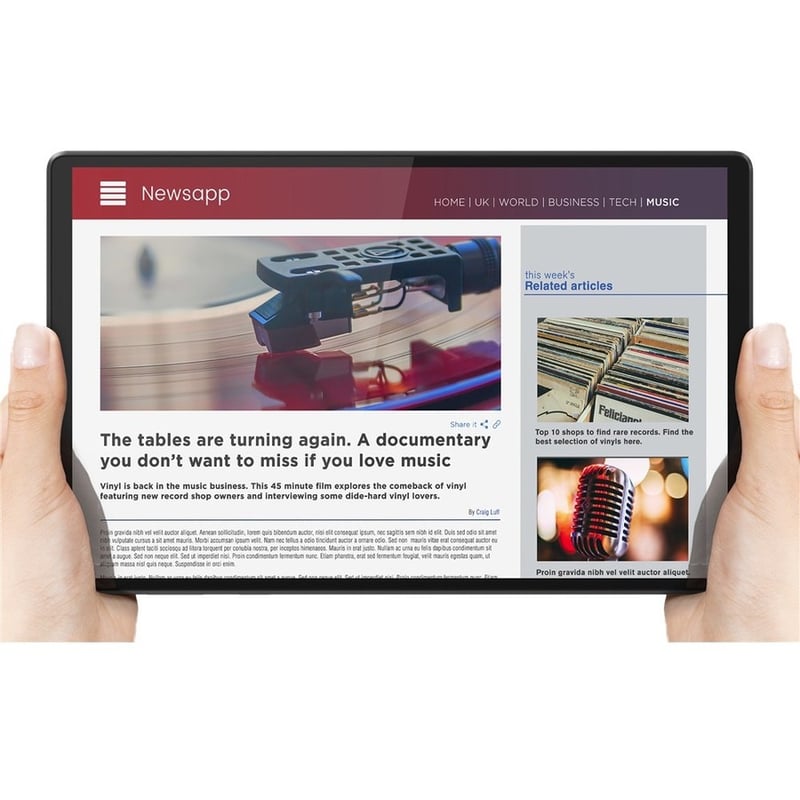 Lenovo Smart Tab M10 TB-X606FA Tablet - 10.3" WUXGA - 4 GB - 64 GB Storage - Android 9.0 Pie - Platinum Gray