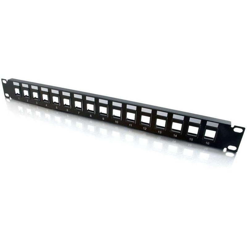C2G 16-Port Patch Panel - Blank Keystone - 1U - 19" - Thumbnail 1