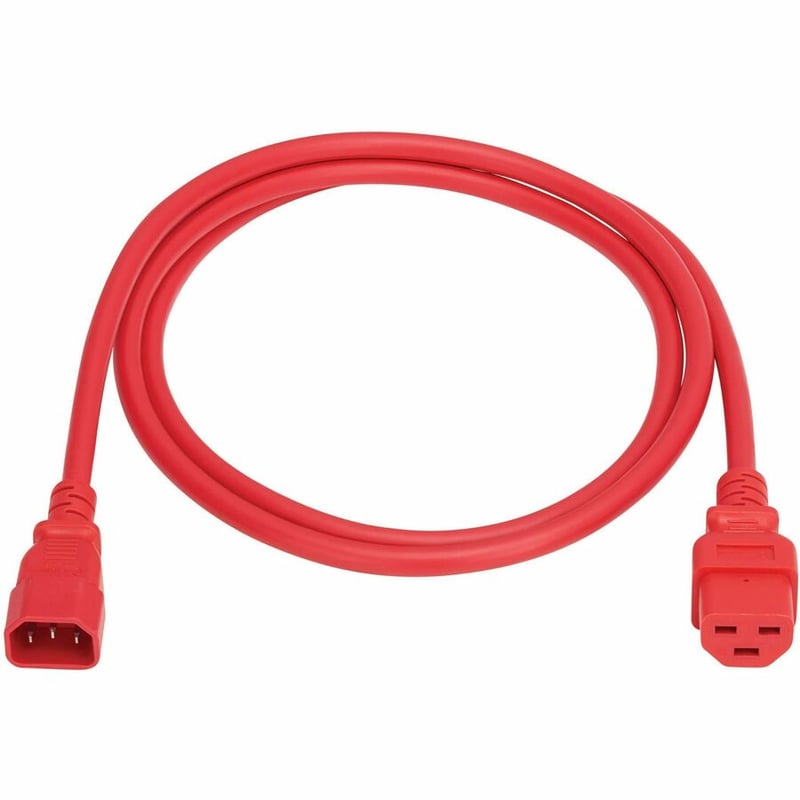 POWER CORD C14 C21 HEAVY-DUTY 15A 250V 14 AWG 6FT RED - Thumbnail 2