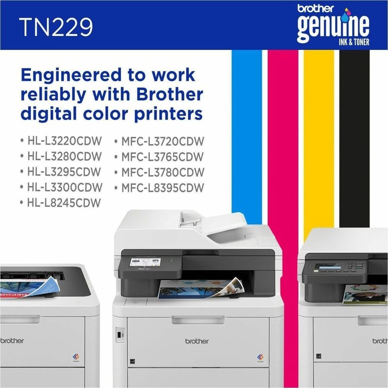Brother Genuine TN229C Standard Yield Cyan Toner Cartridge - Thumbnail 5