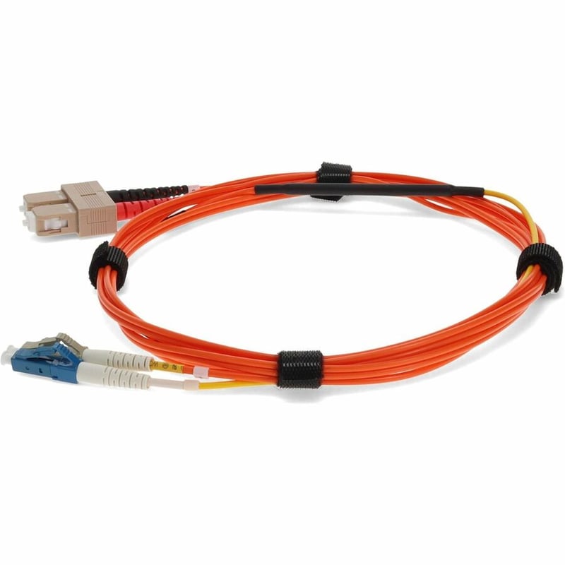AddOn 15m SC (Male) Orange OM1 to LC (Male) Yellow OS2 Duplex OFNR Mode Conditioning Cable - Thumbnail 2