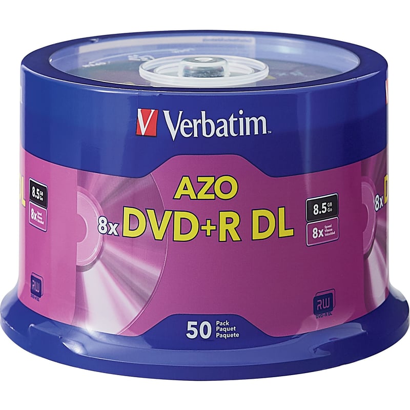 Verbatim DVD Recordable Media - DVD+R DL - 8x - 8.50 GB - 50 Pack Spindle - Thumbnail 1