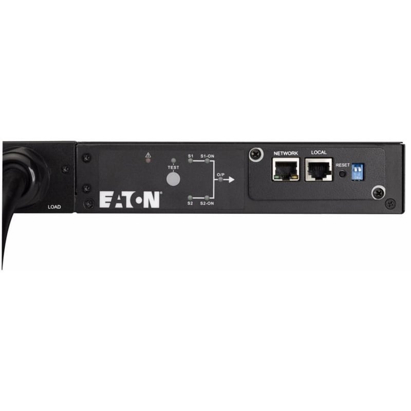 Eaton ATS rack PDU, 1U, (2) L6-20P, (2) C20 input, 3.33 kW max, 200-240V, 16A, 8 ft cord, Single-phase, Outlets: (8) C13, (1) C19 - Thumbnail 2