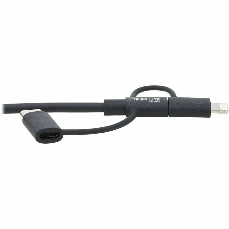 Eaton Tripp Lite Series Universal USB-A to Lightning, USB Micro-B and USB-C Sync/Charge Cable (M/3xM), MFi Certified, Black, 6 ft. (1.8 m) - Thumbnail 5