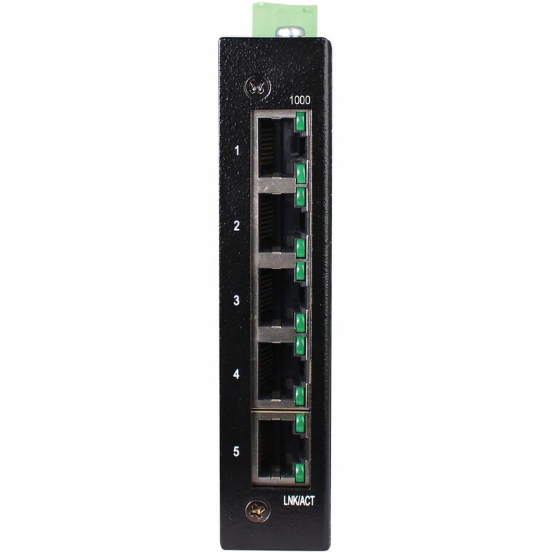Tripp Lite by Eaton 5-Port Unmanaged Industrial Gigabit Ethernet Switch - 10/100/1000 Mbps, Ruggedized, -40 to 75C, EIP QoS, DIN/Wall Mount - TAA Compliant - Thumbnail 1