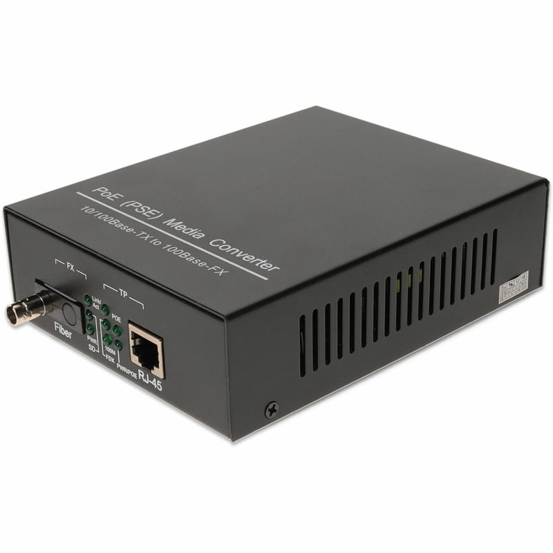 AddOn 10/100Base-TX(RJ-45) to 100Base-BXD(ST) BiDi SMF 1550nm/1310nm 20km POE Media Converter - Thumbnail 1