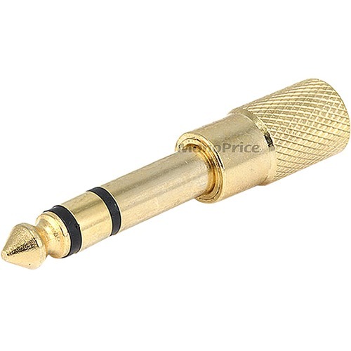 MONOPRICE METAL 1/4IN (6.35MM) TRS STEREO PLUG TO 3.5MM TRS STEREO JACK ADAPTER_
