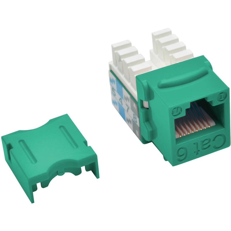 Tripp Lite by Eaton Cat6 Cat5e 110 Style Punch down Keystone Jack RJ45 Green TAA GSA - Thumbnail 1